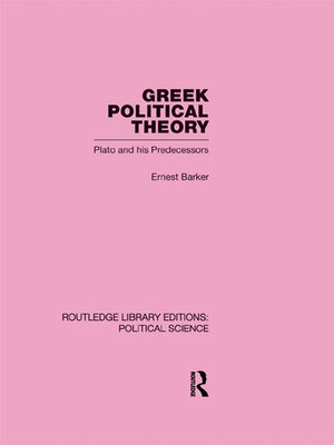cover image of Greek Political Theory